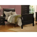 Black Full Size Sleigh Bed Frame with Headboard and Footboard K760805