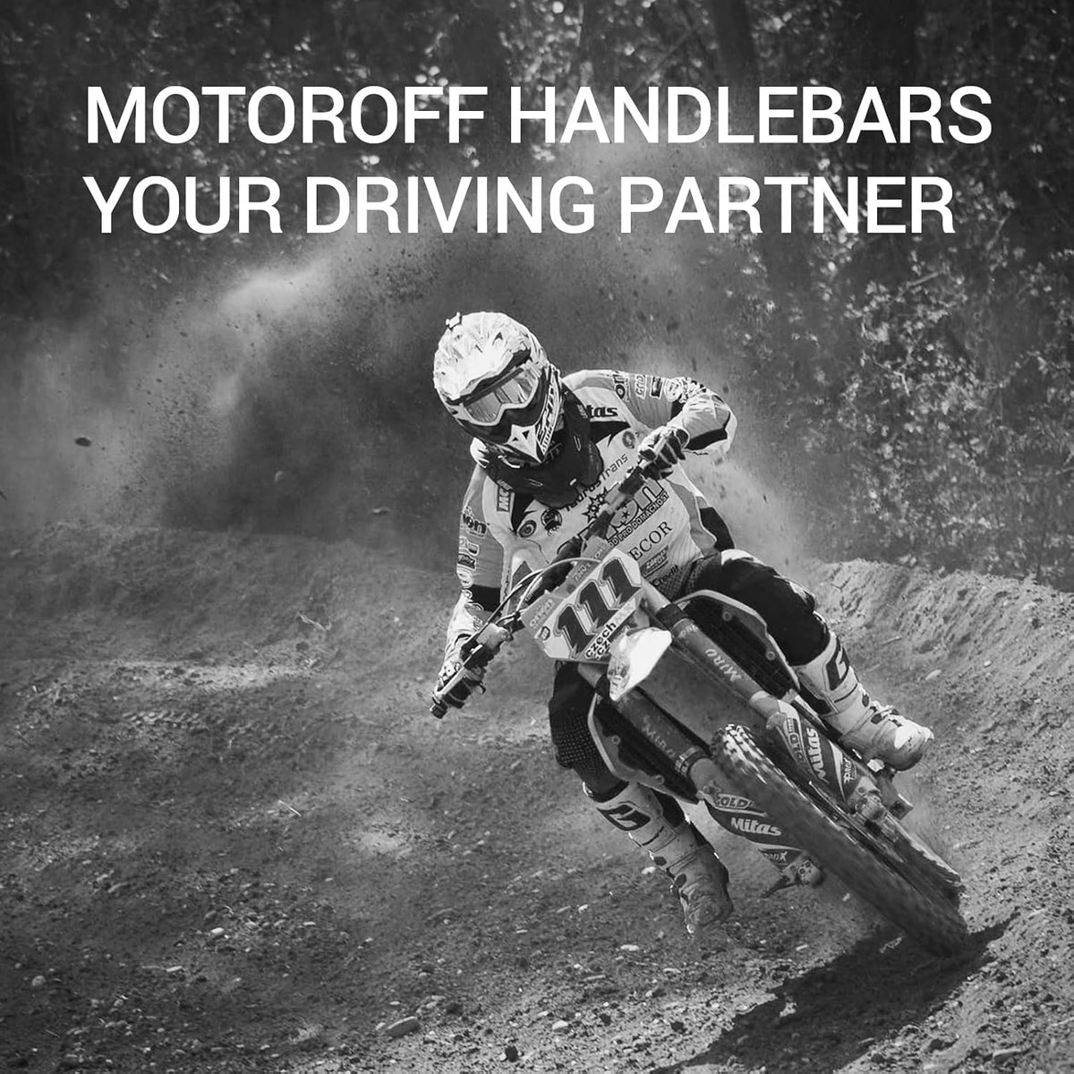 1 1/8" 28mm Handlebars 4 Pcs with Bar Pad, Universal Grips, Handlebar Brackets (Black) Pack of 2 F117