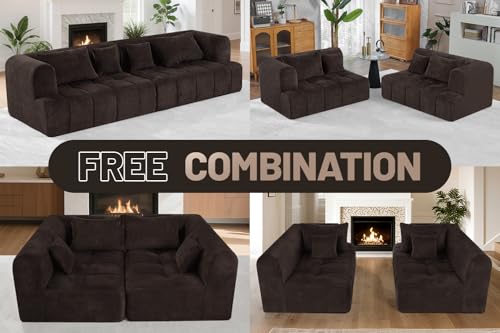 Grey Modular Sectional Couch with Pillows G847798