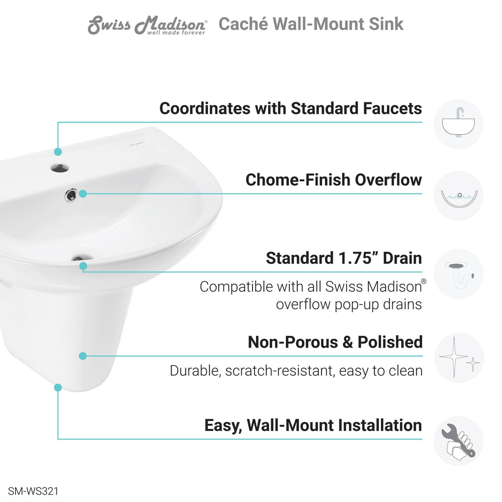 Glossy White Wall Mount Sink B1118