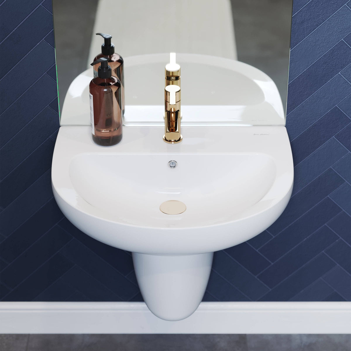 Glossy White Wall Mount Sink B1118