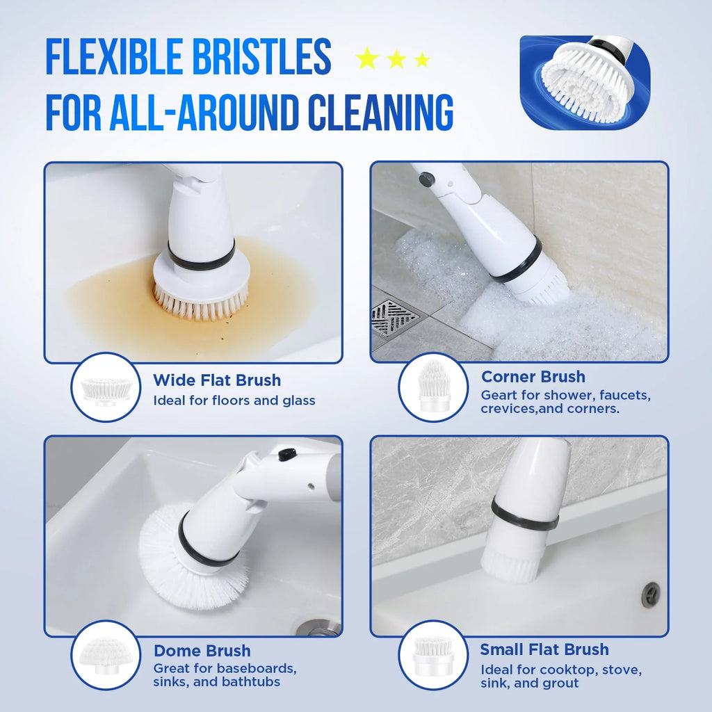 Cordless Electric Spin Scrubber with 4 Heads J2651