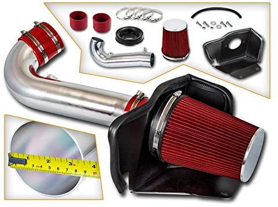 Cold Air Intake System with Heat Shield Kit and Filter Combo RED P780294