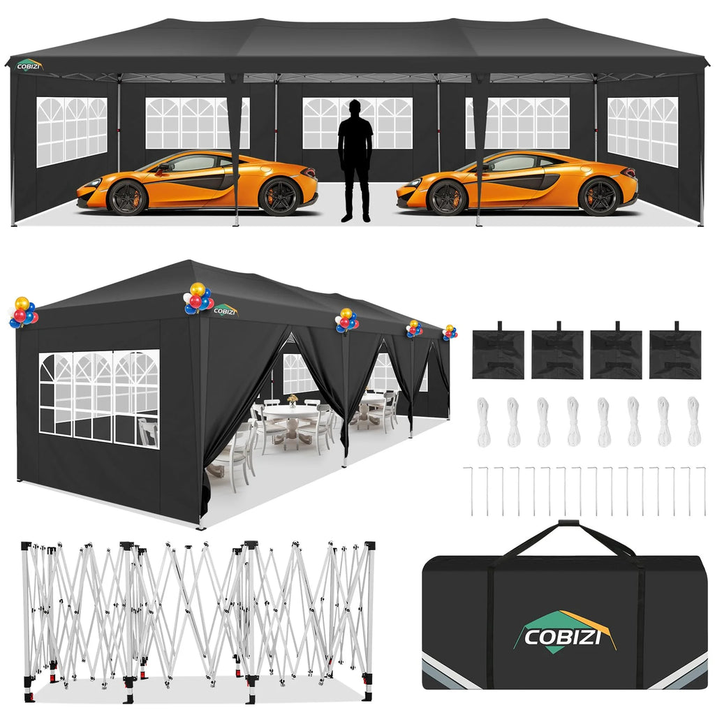 10x20 Pop up Canopy Tent with 6 Removable Sidewalls L6330