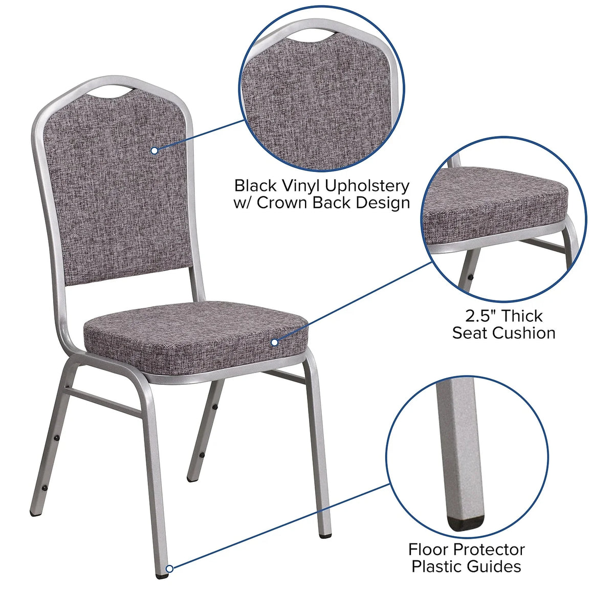 Stacking Banquet Chair, Heringbone, Set of 4 I73359