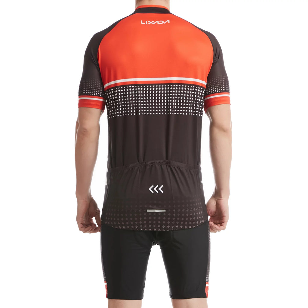 Breathable Quick-Dry Short Sleeve Cycling Jersey and Padded Shorts Set I82525