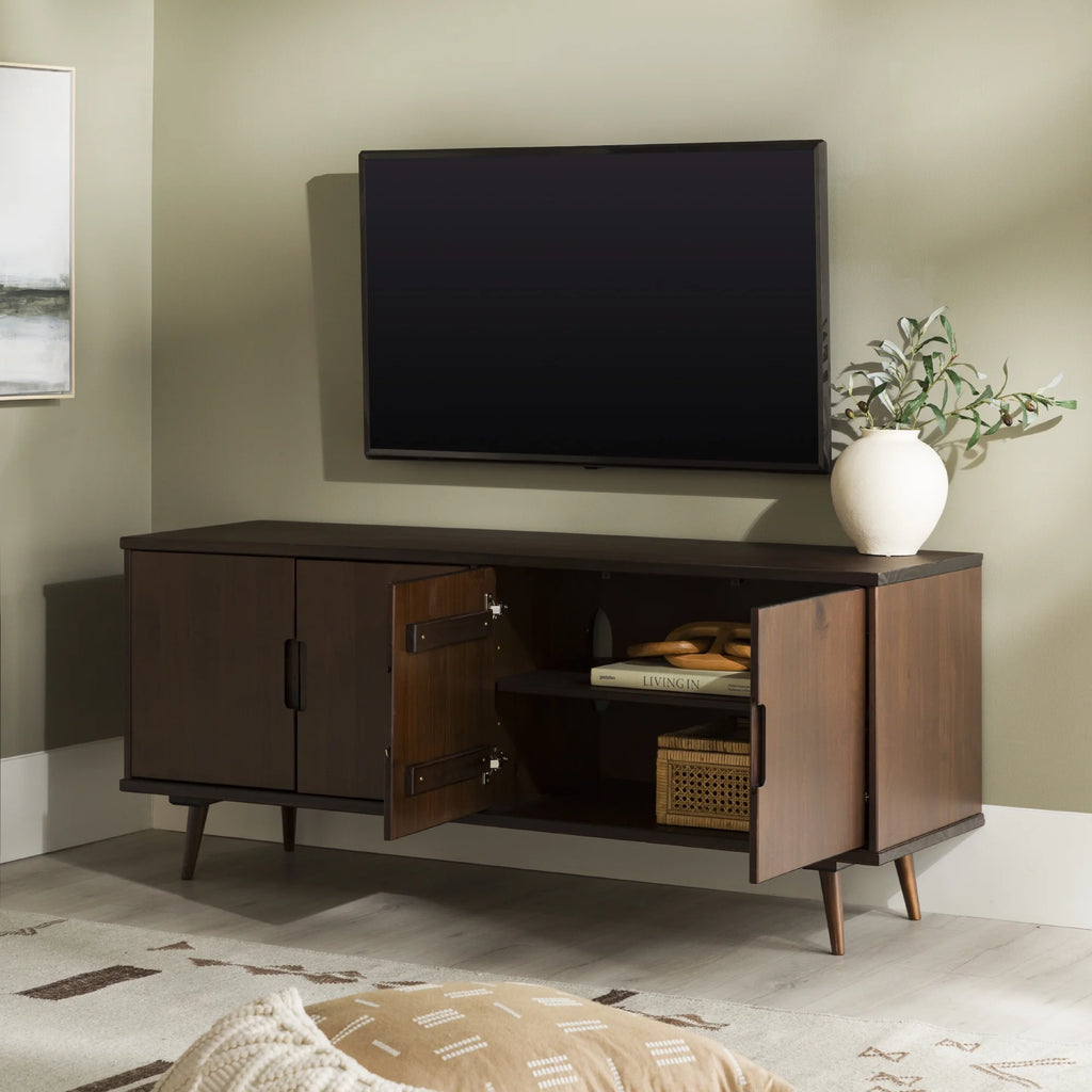 4-Door Walnut TV Stand B2084