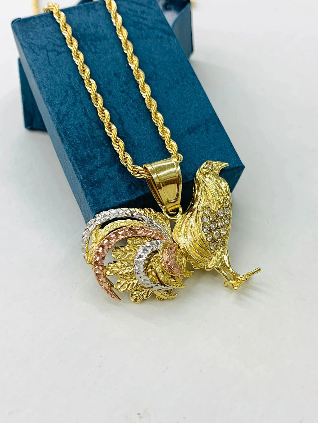 18K Gold Filled Chicken Rooster Pendant Necklace 24" G347310