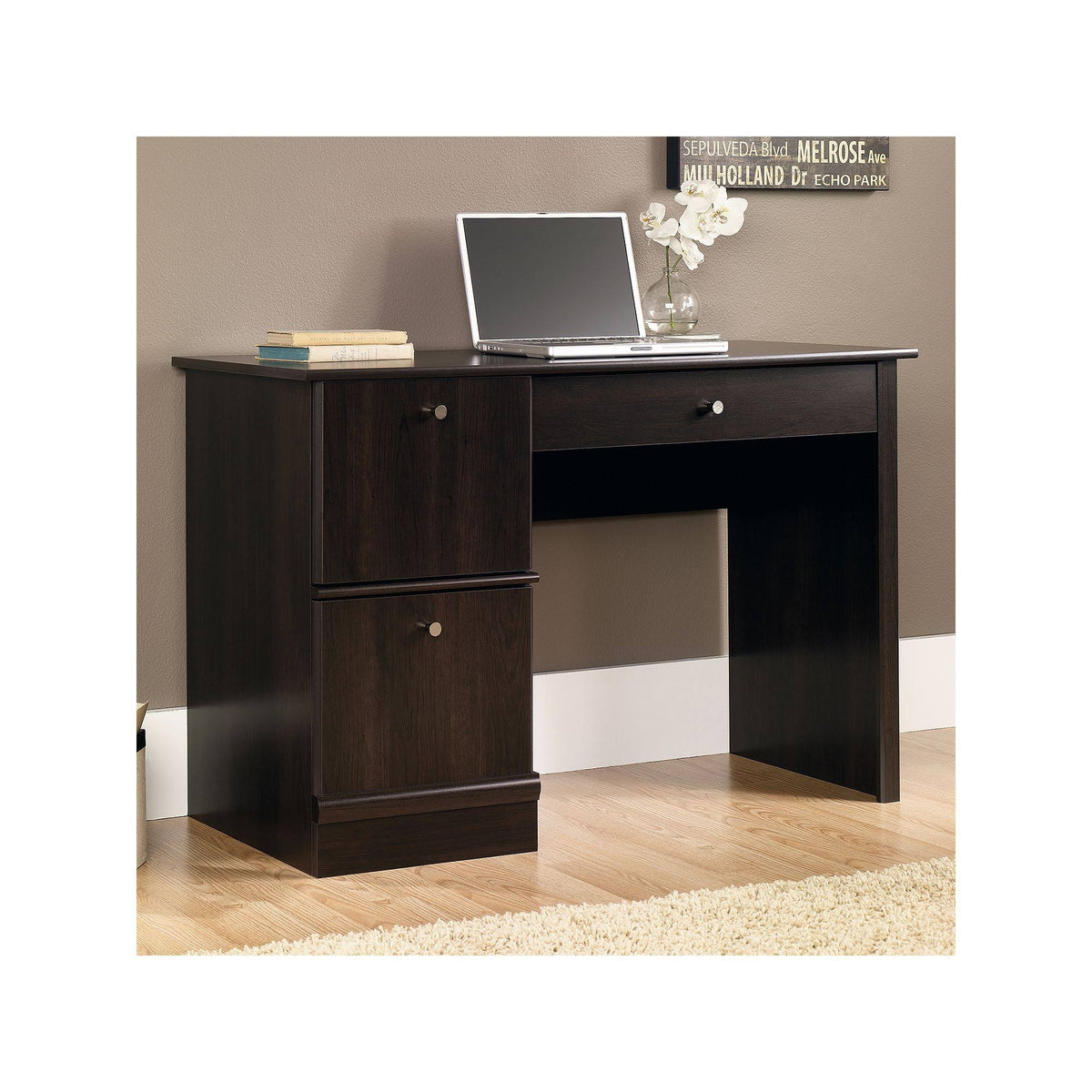 Computer Desk with Keyboard Tray in Cinnamon Cherry J545938