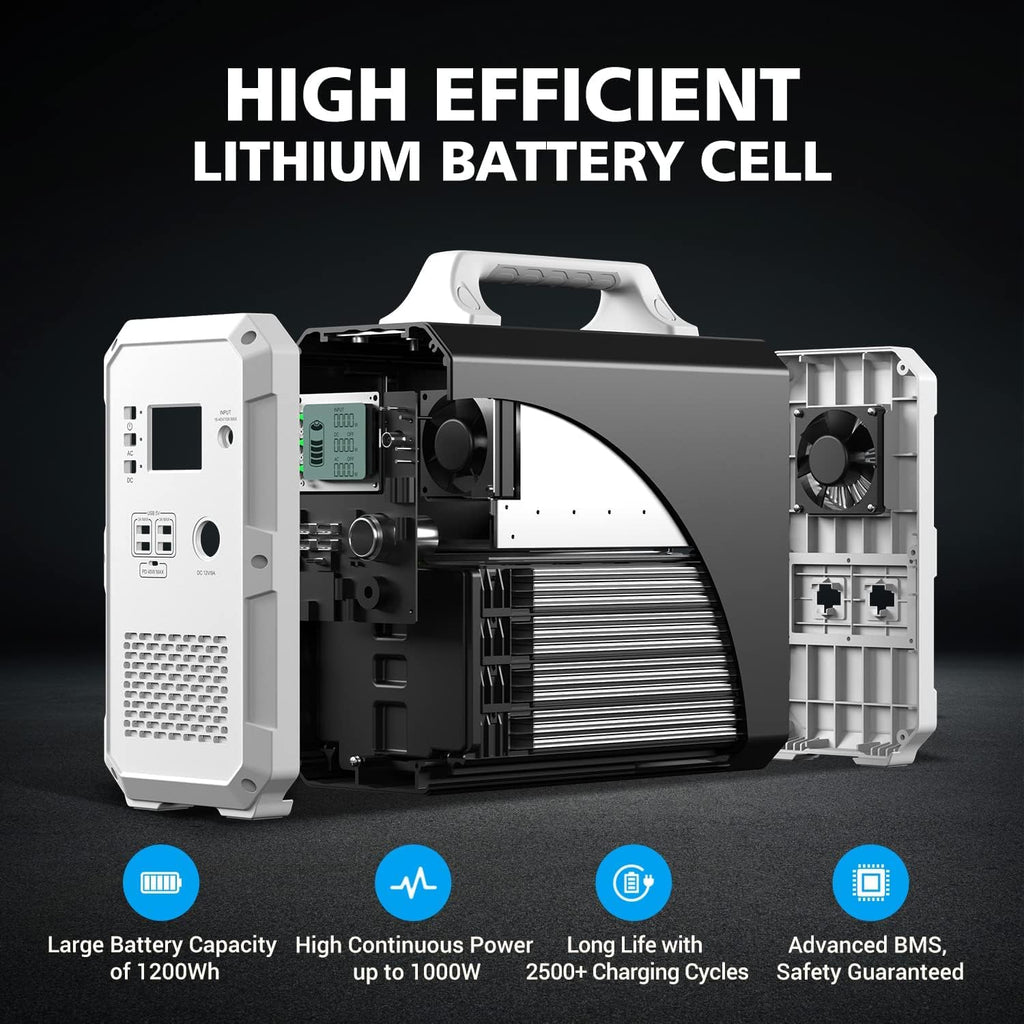 1200Wh 1000W Portable Power Station Lithium Battery M726