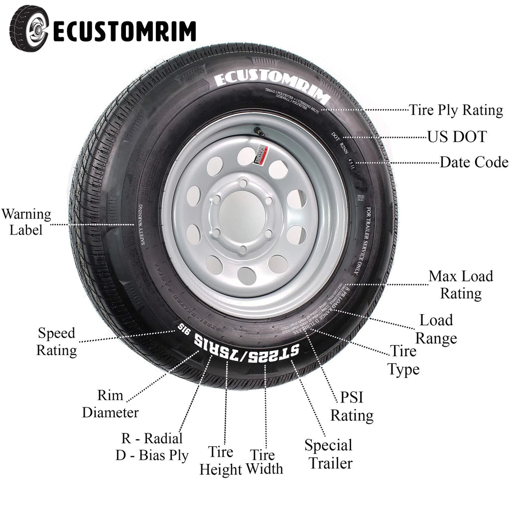 2-Pk Trailer Tire ST205/75R14 LRD A3607