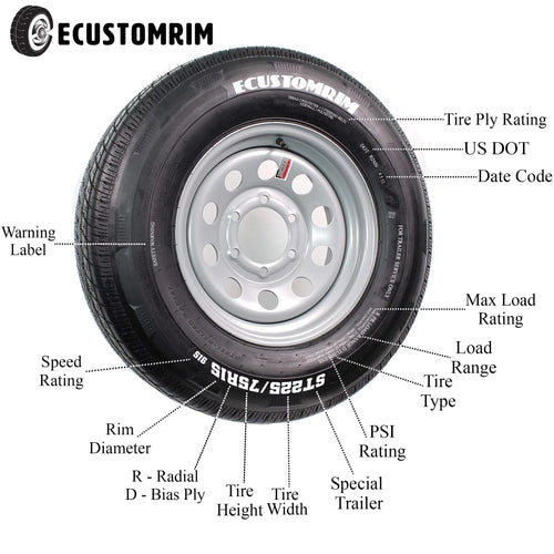 2-Pk Trailer Tire ST205/75R14 LRD A3607
