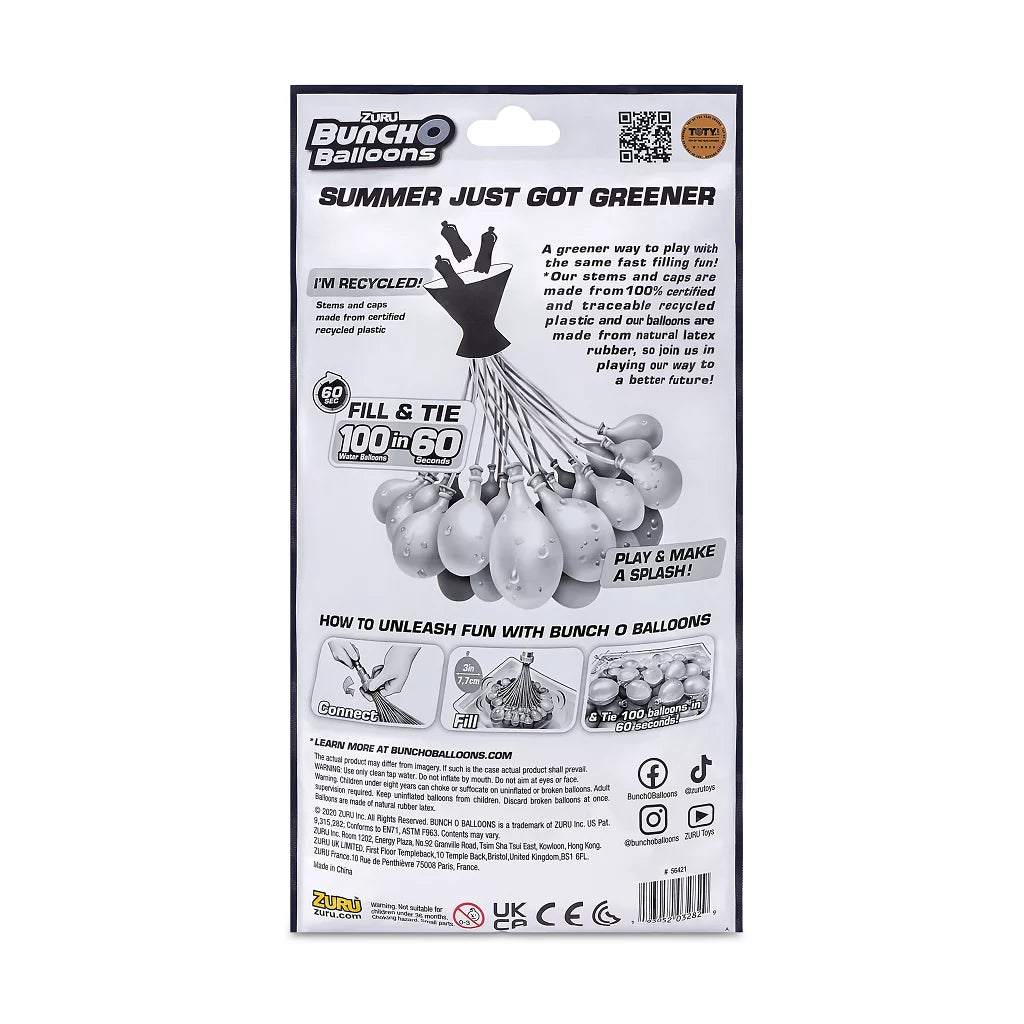 100 Rapid-Filling Self-Sealing Water Balloons 3 Pack Y402