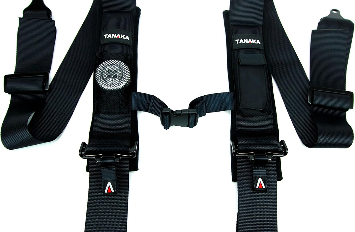 Black 5 Points Safety Harness Set with Shoulder Pads, Pack of 2 M394