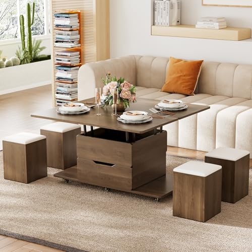 Black Lift-Top Coffee Table with Hidden Storage Y5458
