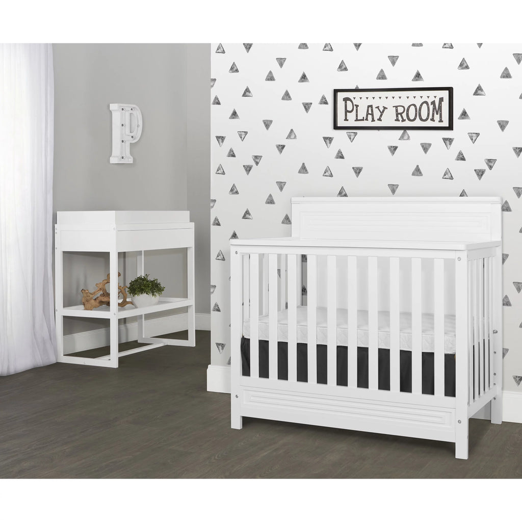 White 4-in-1 Convertible Mini Crib K347